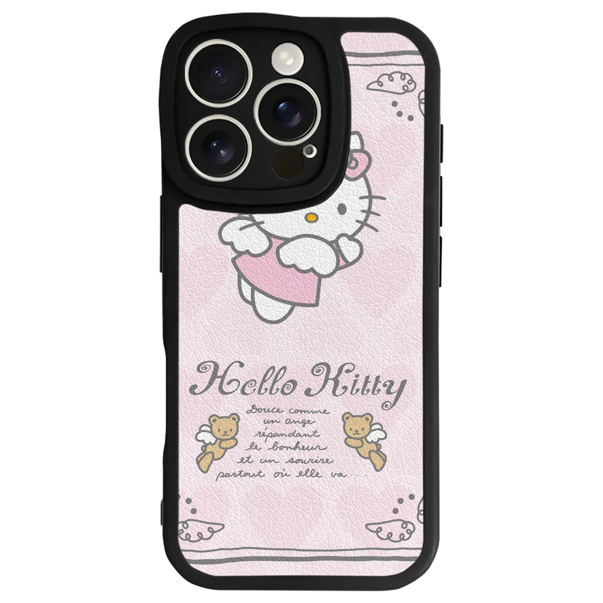 （画像用） Hello Kitty ハローキティ 【iPhone 16シリーズ対応】シリコンスマホケース（レザー調） 材質：シリコン